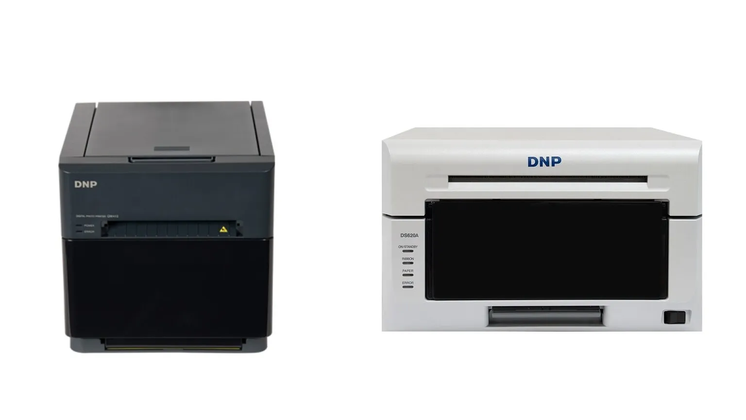 Two professional dye sublimation photo printers side by side