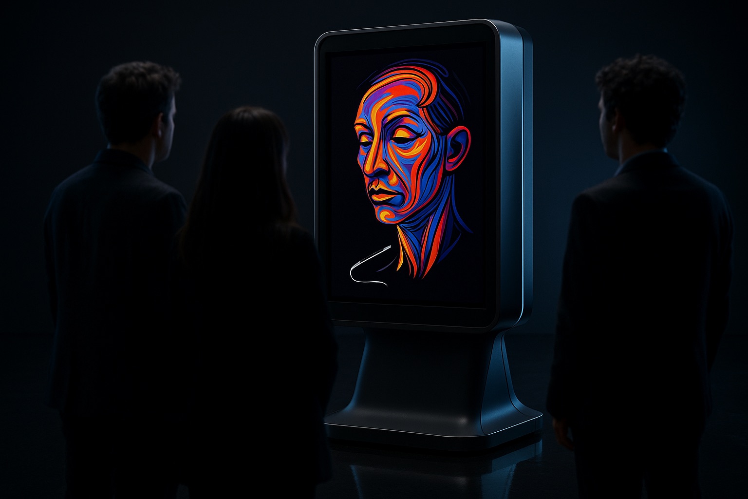 AI photo booth generating a live caricature at an event